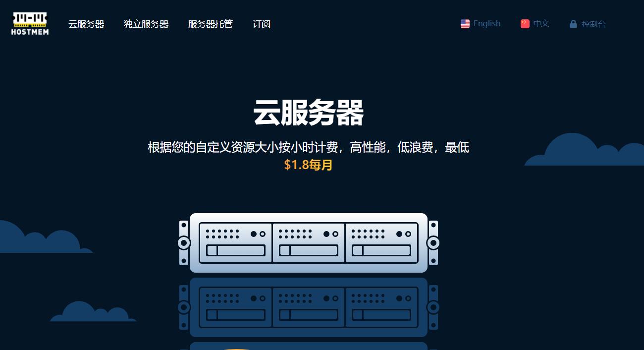 Hostmem CN2美国VPS按小时计费动态云服务6折优惠插图