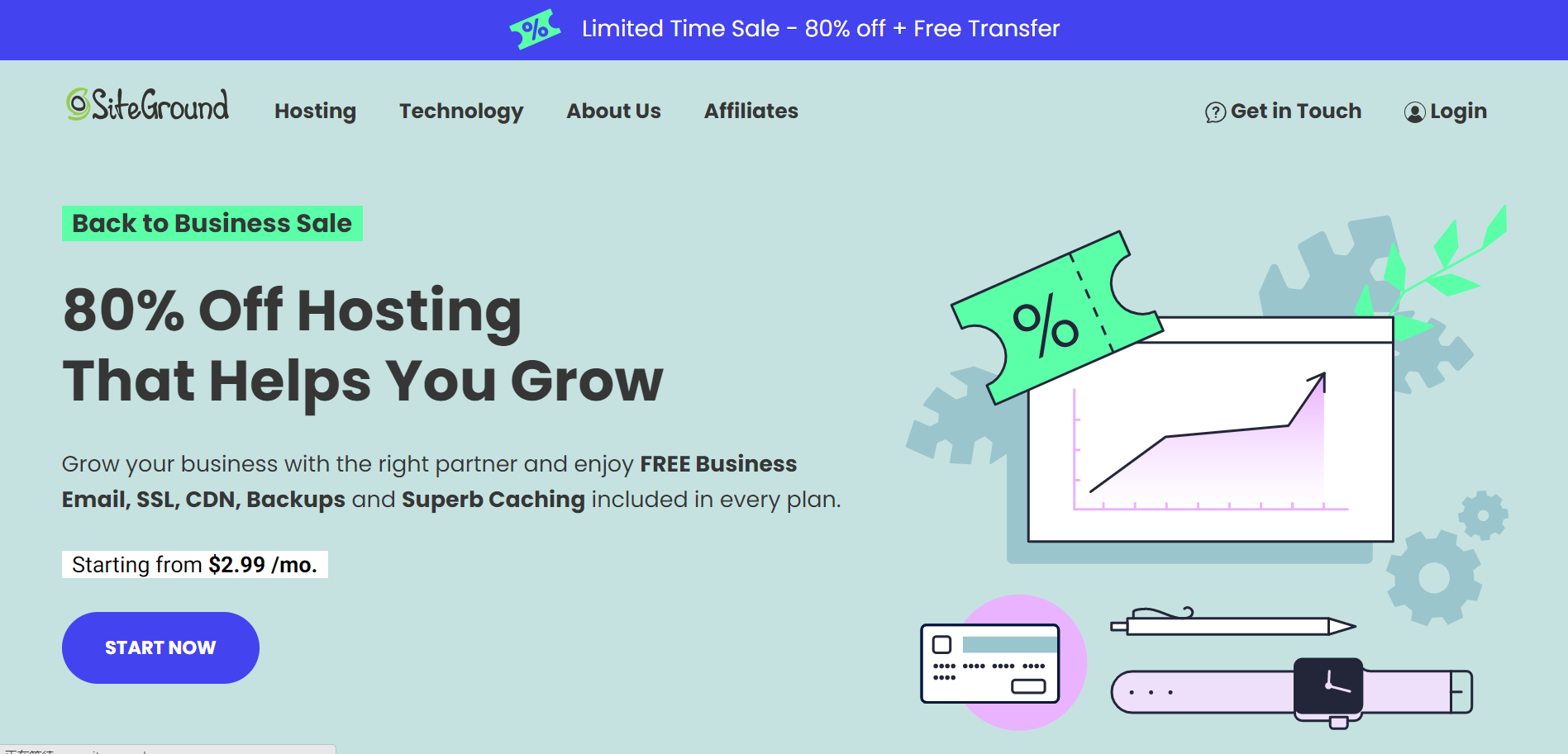 SiteGround：限时特卖，WordPress主机，外贸主机推荐，月付$2.99起，SiteGround怎么样插图
