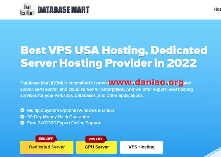 Database Mart：高适配外贸，美国全托管VPS 500Mbps不限流，$3.99/月起，独服$40.5/月起插图