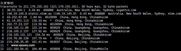 HostKVM澳大利亚vps移动回程