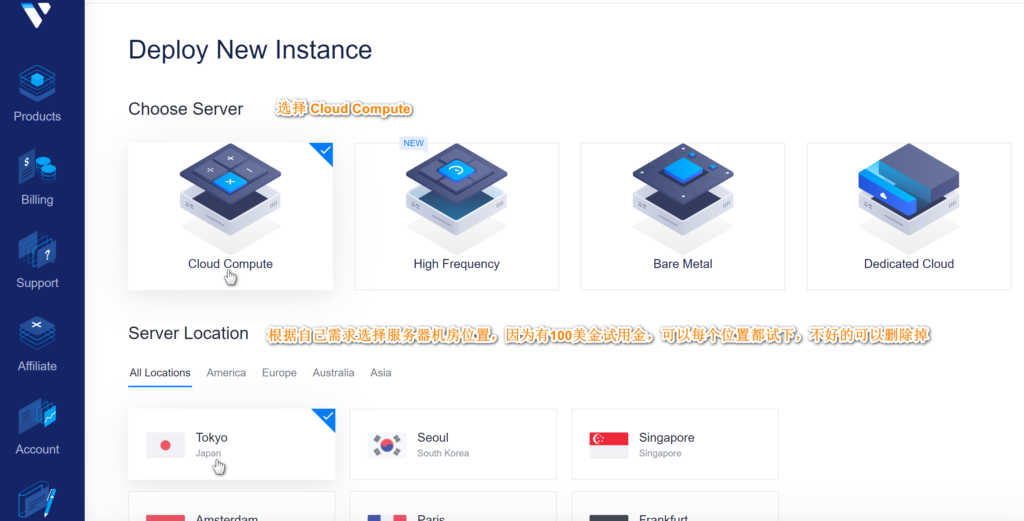 Vultr教程购买和使用图文详解 – 100美金赠送插图4
