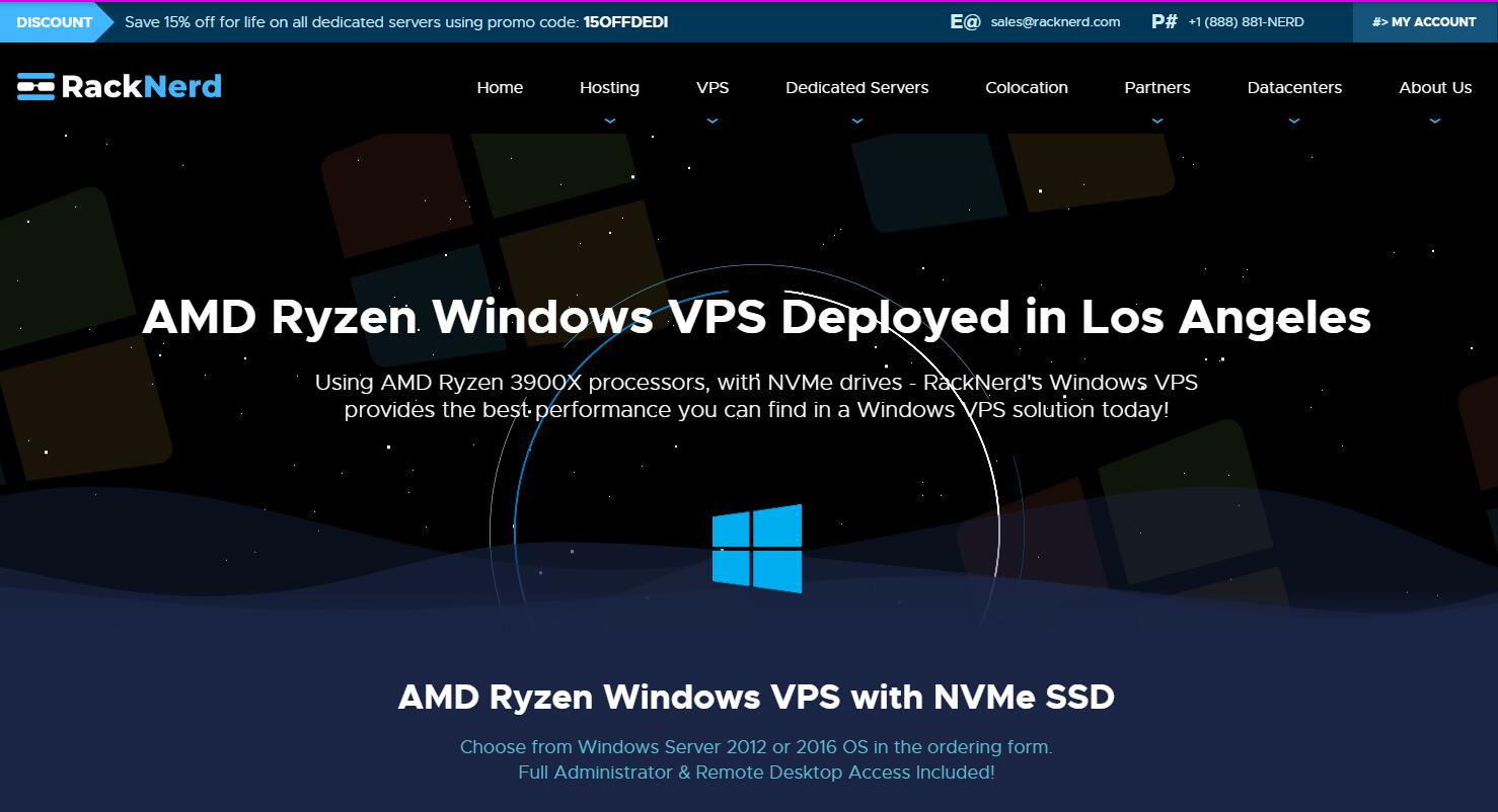 RackNerd美国Windows VPS推荐 – CN2 GIA线路7折优惠插图