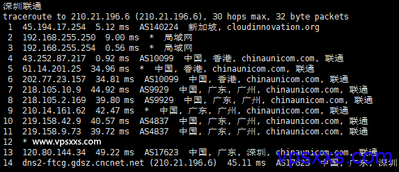 华纳云新加坡云服务器联通回程