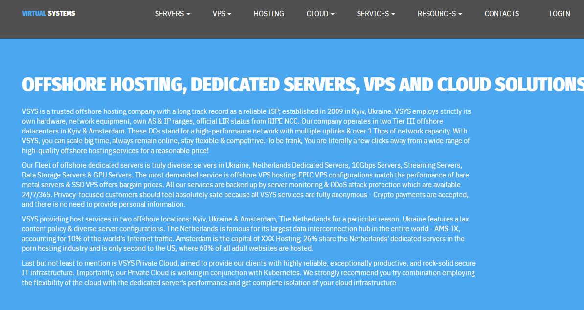 vsys：乌克兰/荷兰离岸VPS、离岸服务器，可峰值20Gbps带宽插图